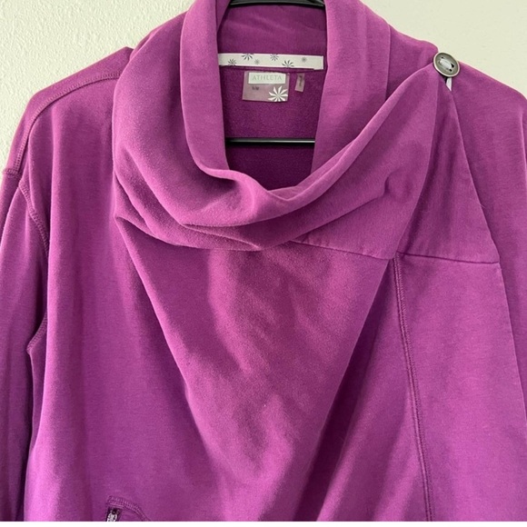 Athleta Purple Pink Crossover Cowl Neck Jacket - Picture 2 of 10